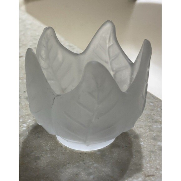 Partylite Retired Frosted Tulip Votive Candleholders Tea Light Set Of 3 - Picture 5 of 6